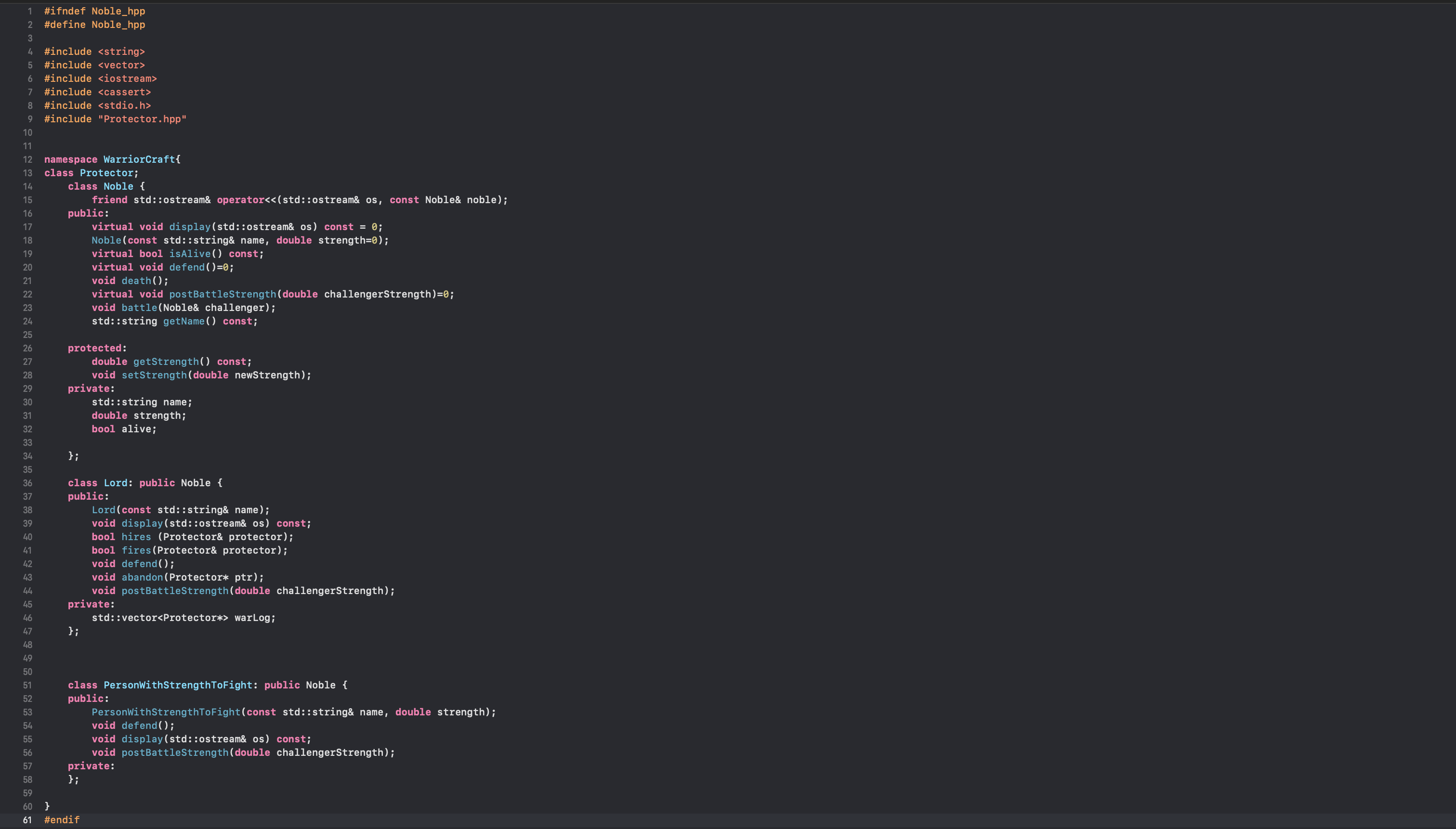 Screenshot of Noble Header File